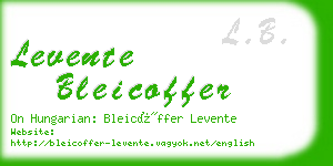 levente bleicoffer business card